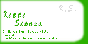 kitti siposs business card